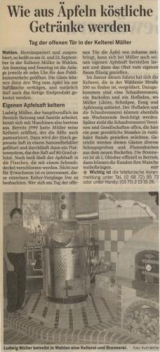 Saarbrücker Zeitung 10. September 2004